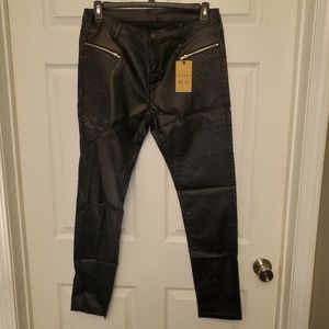 Brand new with tab. Blk imitation leather pants.  Siz 14